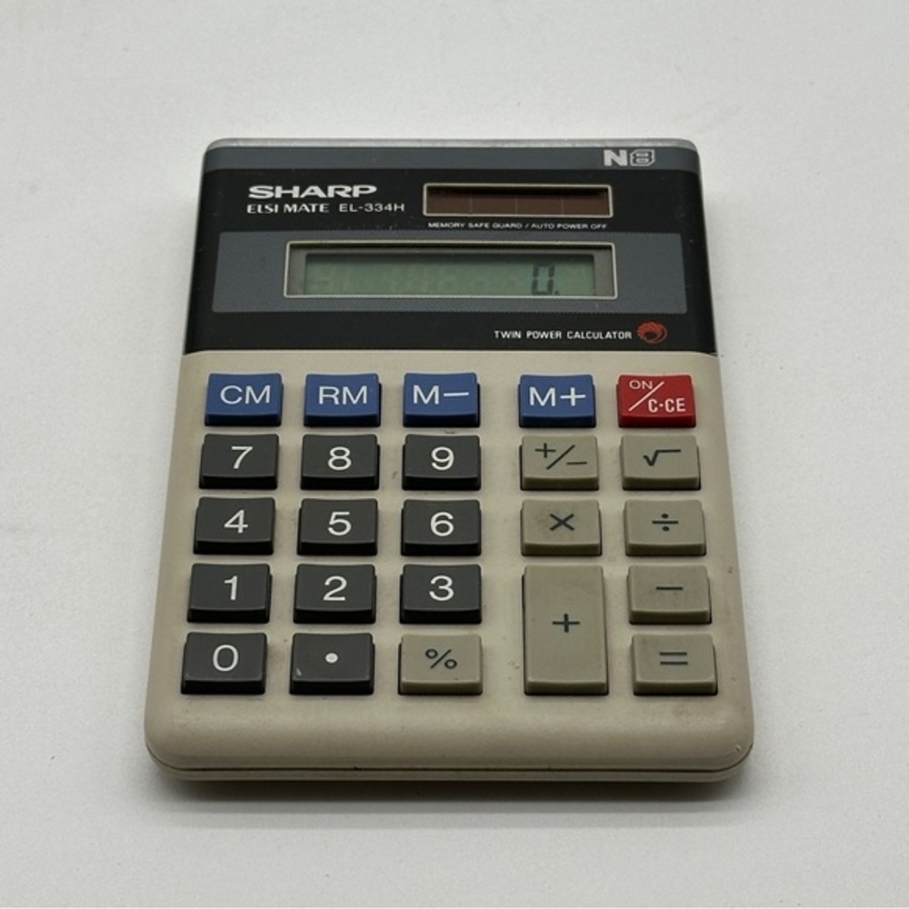Sharp EL-334H‎ vintage retro desktop calculator fully working